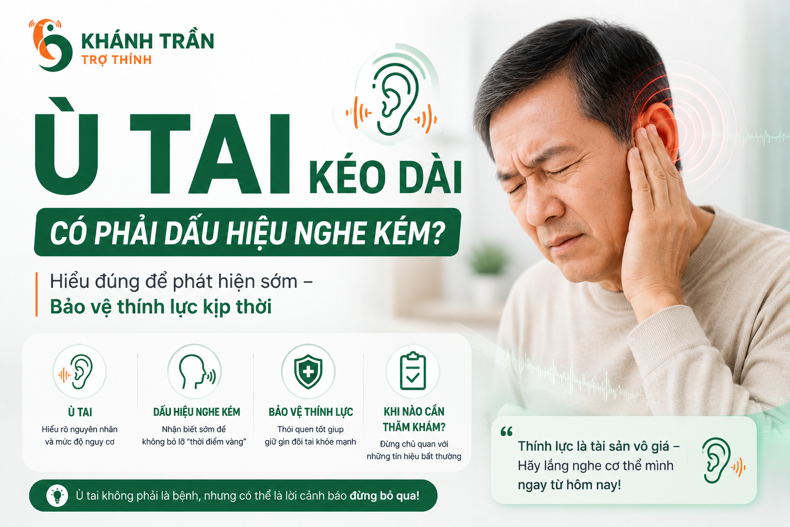 Ù Tai Kéo Dài Có Phải Dấu Hiệu Nghe Kém?